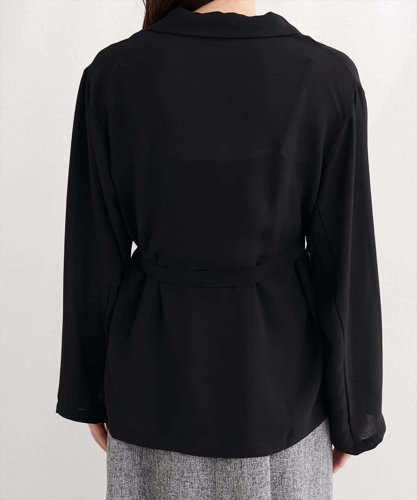 natural couture 附腰帶透視夾克