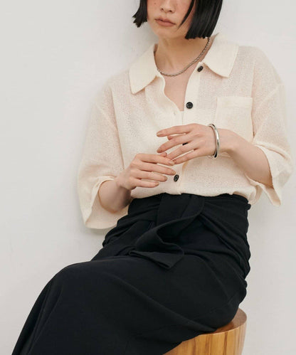 LARUTA 針織短袖襯衫