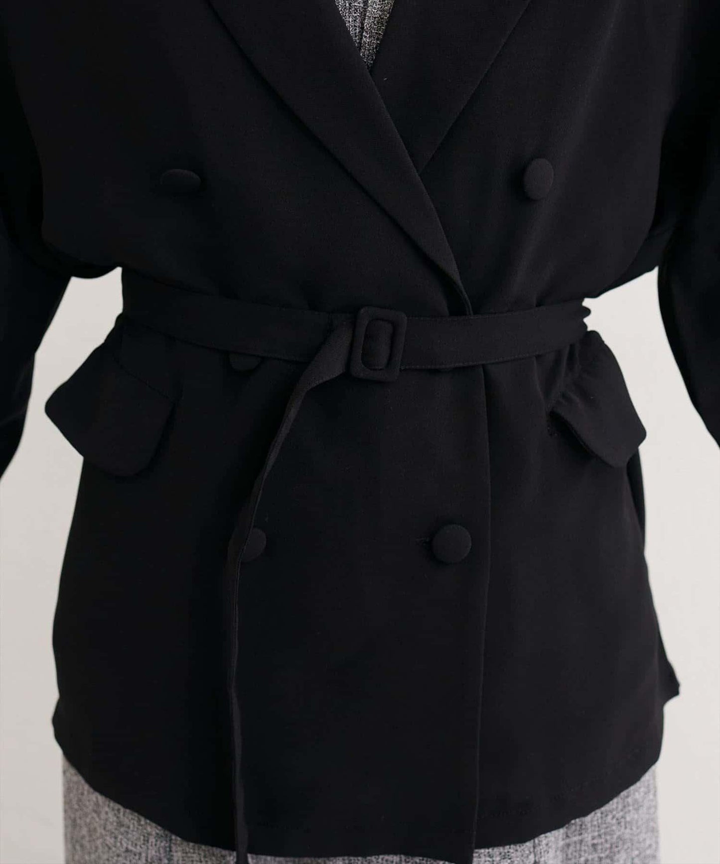 natural couture 附腰帶透視夾克