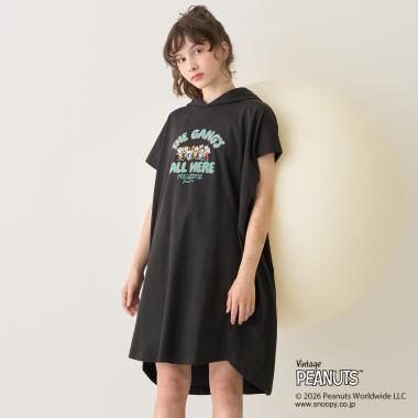 《PEANUTS》 接觸冷感 法式連帽連衣裙