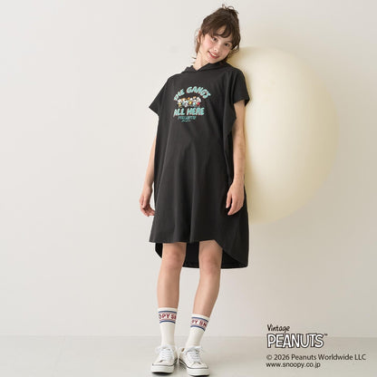 《PEANUTS》 接觸冷感 法式連帽連衣裙