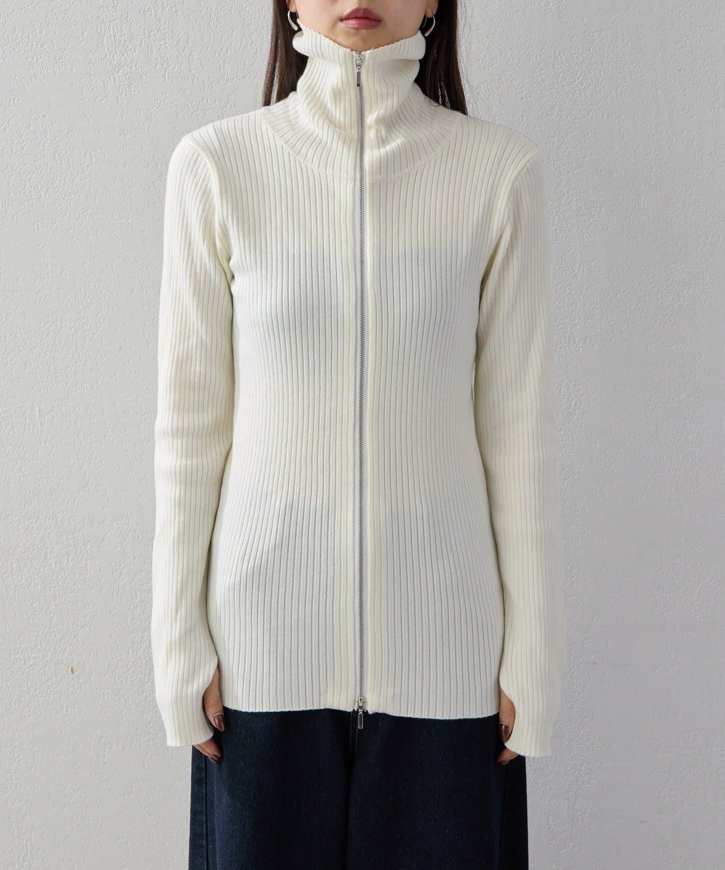 【2026AW Debut】【UNFORM】羊絨混紡拉鍊羅紋針織衫