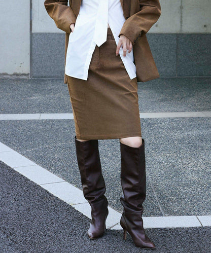 【2026AW Debut】【UNFORM】仿麂皮半身裙