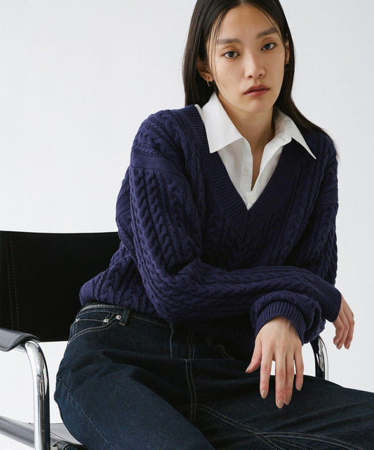 【2026AW Debut】【UNFORM】絞花短款針織衫