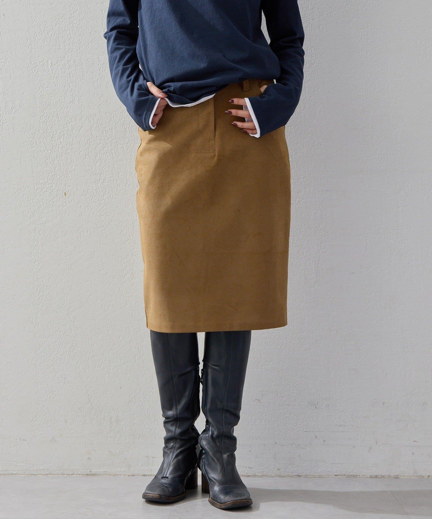 【2026AW Debut】【UNFORM】仿麂皮半身裙
