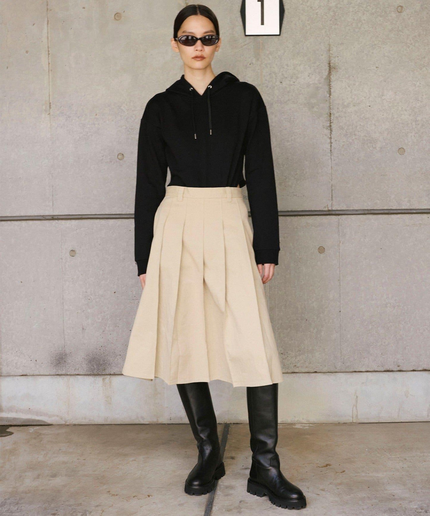 【2026AW Debut】【UNFORM】中長款打褶半身裙