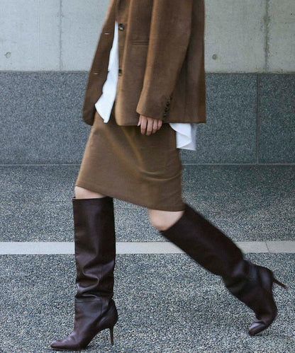 【2026AW Debut】【UNFORM】仿麂皮半身裙