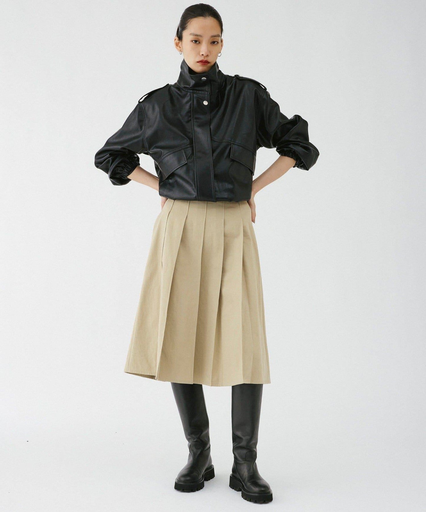 【2026AW Debut】【UNFORM】中長款打褶半身裙