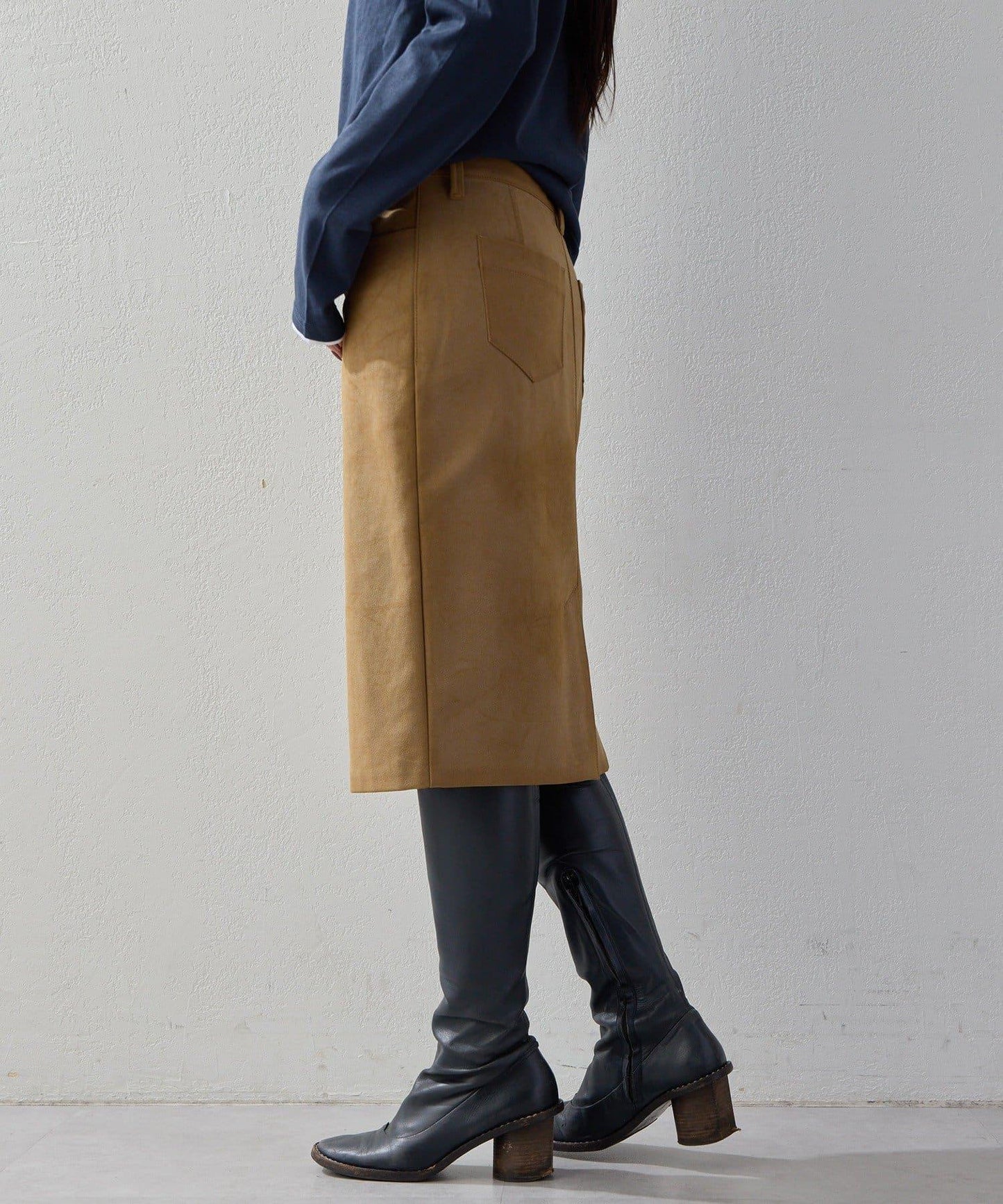 【2026AW Debut】【UNFORM】仿麂皮半身裙