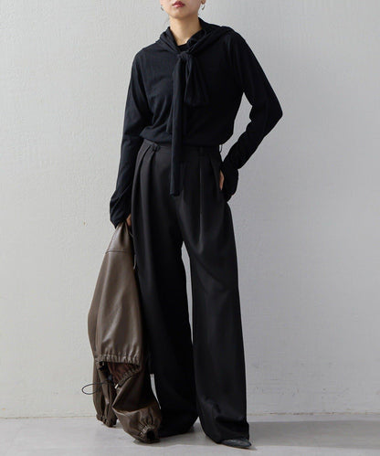 2026AW Debut UNFORM 羊絨混紡連帽蝴蝶結針織衫