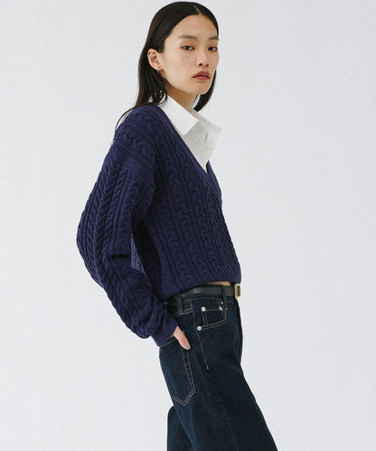 【2026AW Debut】【UNFORM】絞花短款針織衫