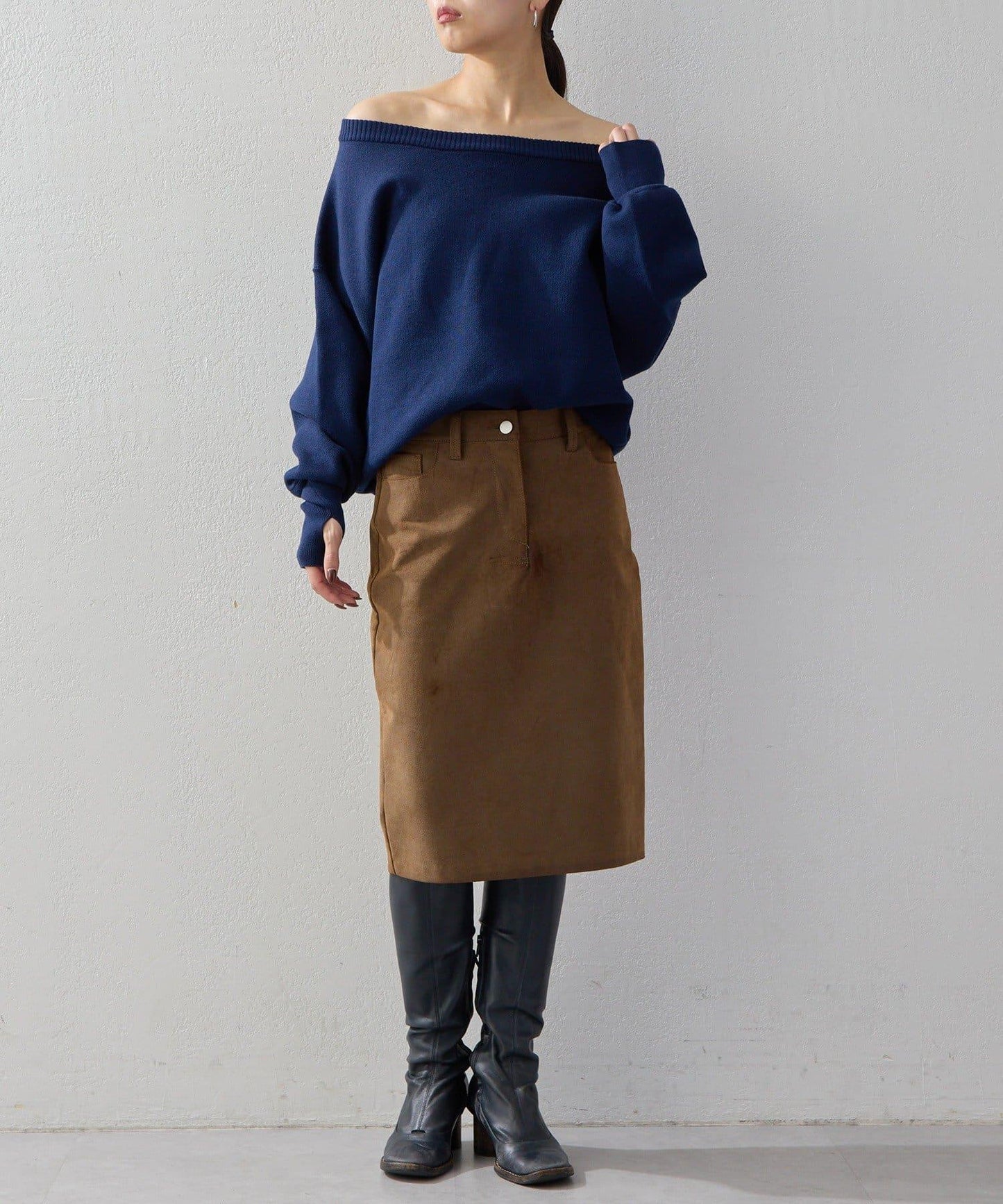 【2026AW Debut】【UNFORM】仿麂皮半身裙