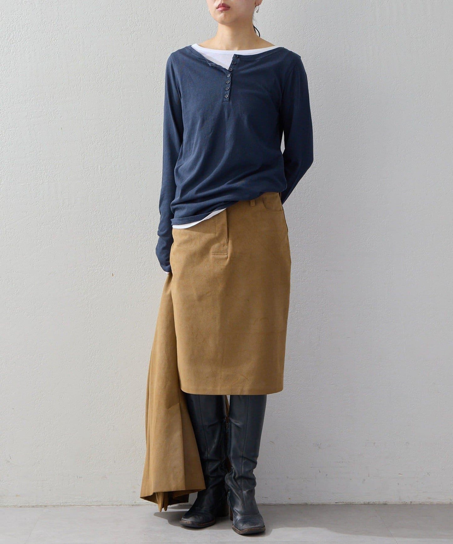 【2026AW Debut】【UNFORM】仿麂皮半身裙