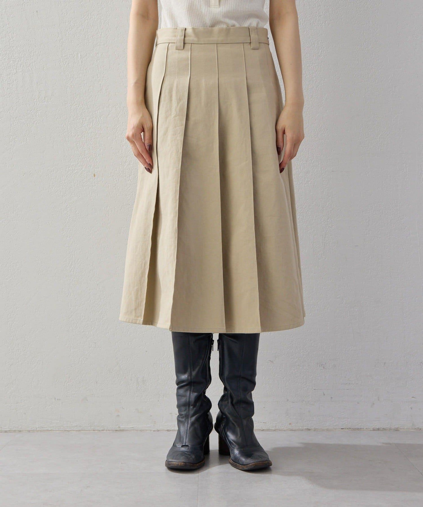 【2026AW Debut】【UNFORM】中長款打褶半身裙
