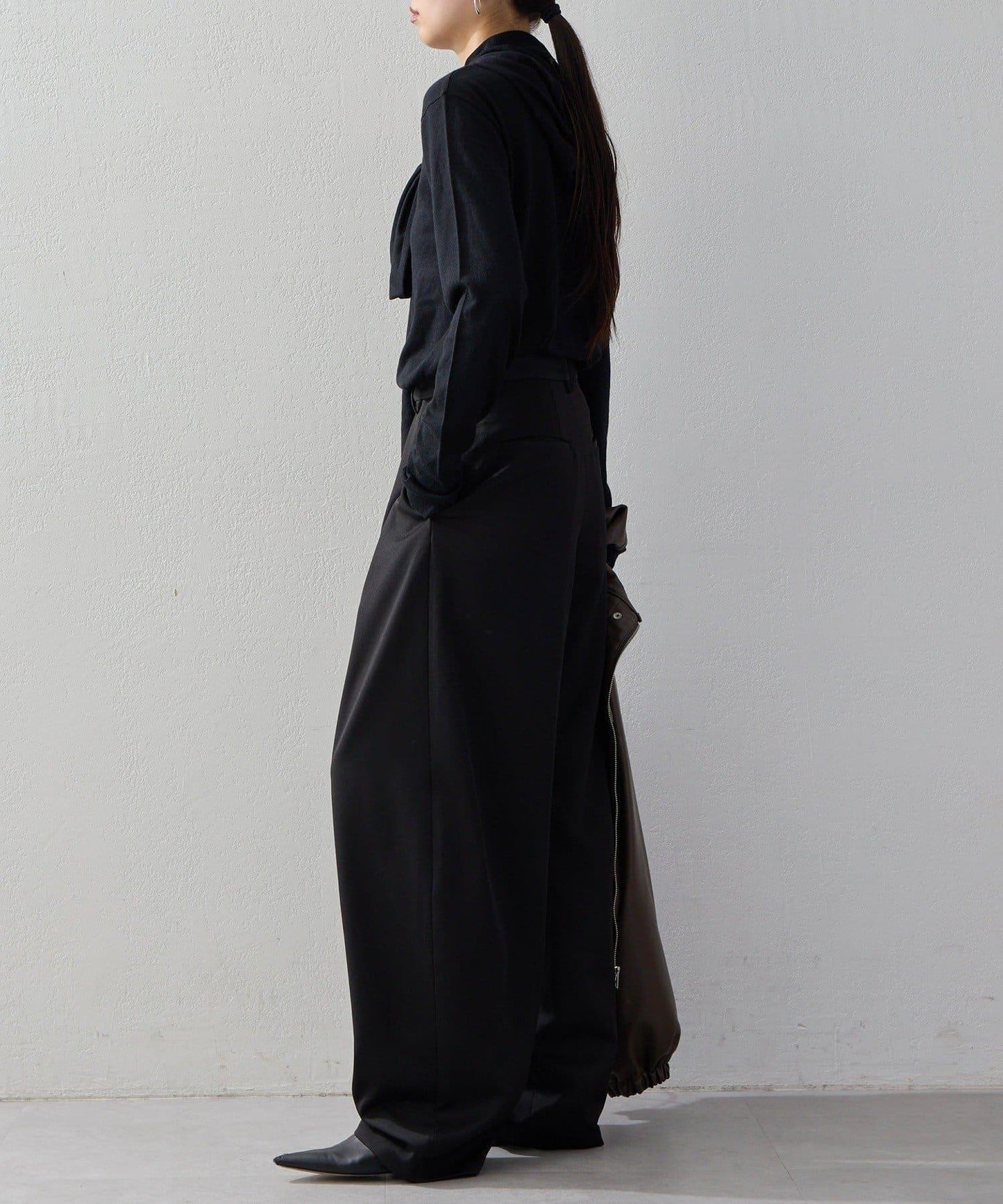 2026AW Debut UNFORM 羊絨混紡連帽蝴蝶結針織衫