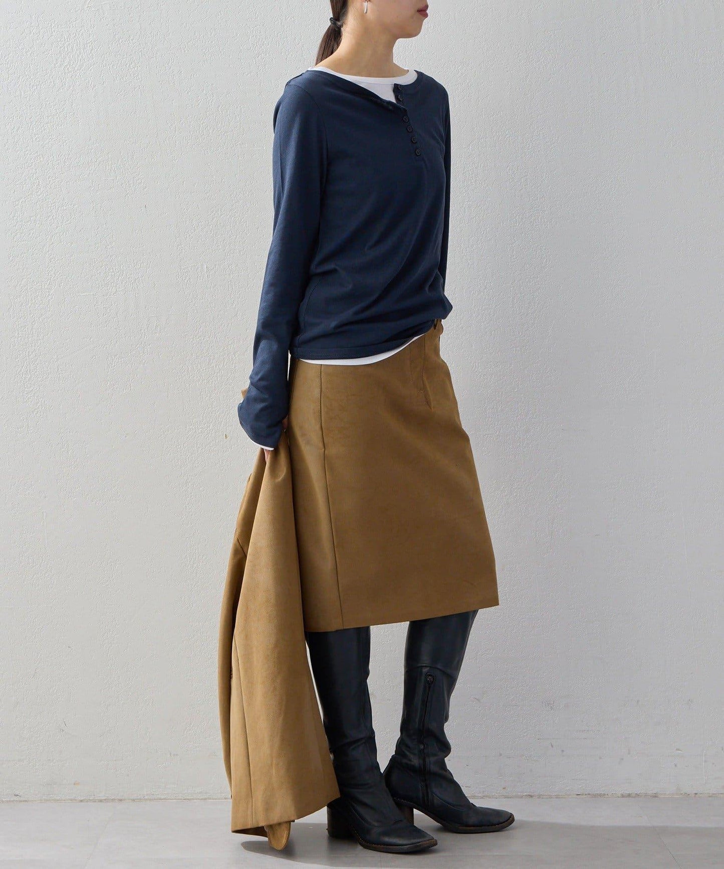 【2026AW Debut】【UNFORM】仿麂皮半身裙