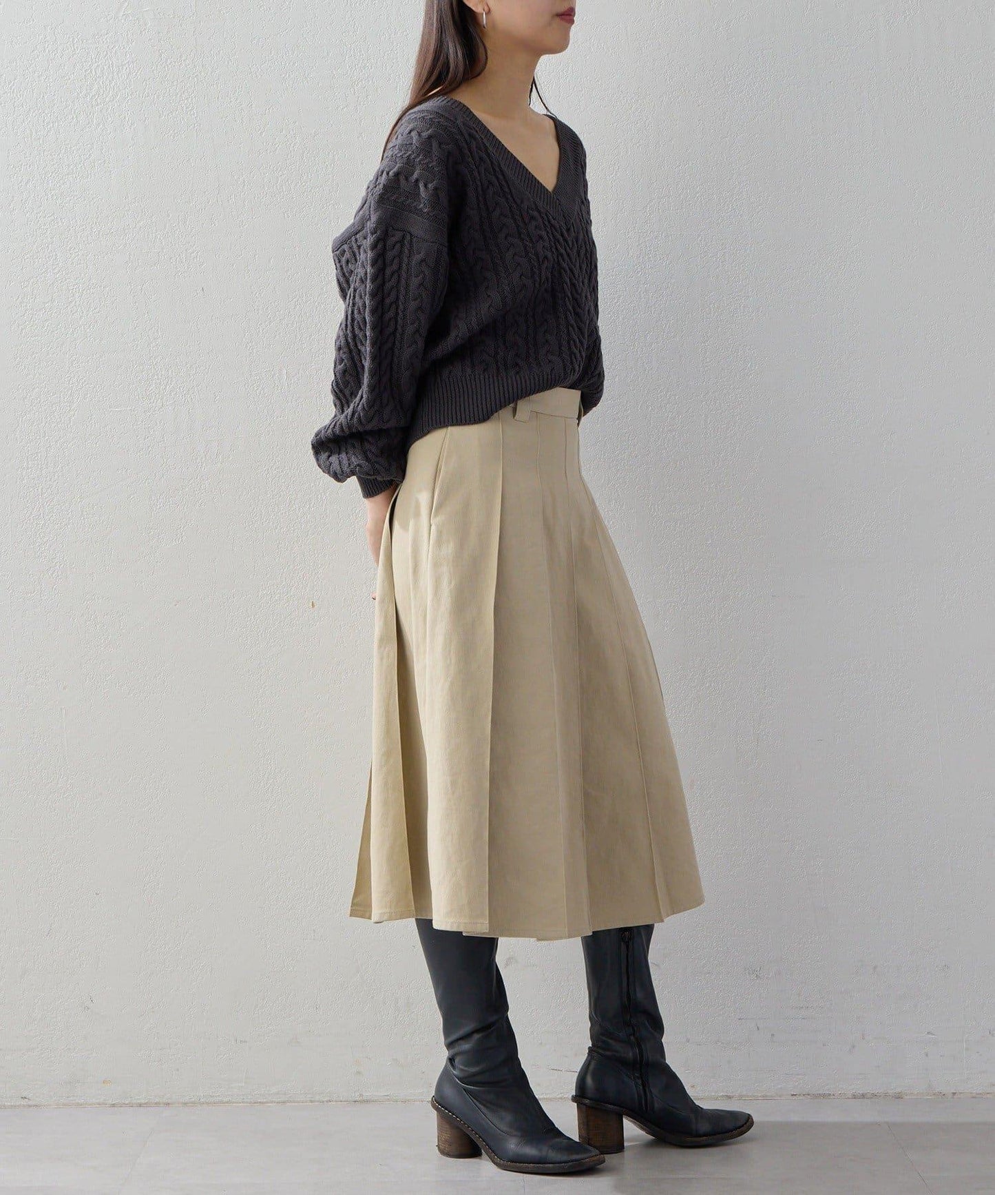 【2026AW Debut】【UNFORM】絞花短款針織衫