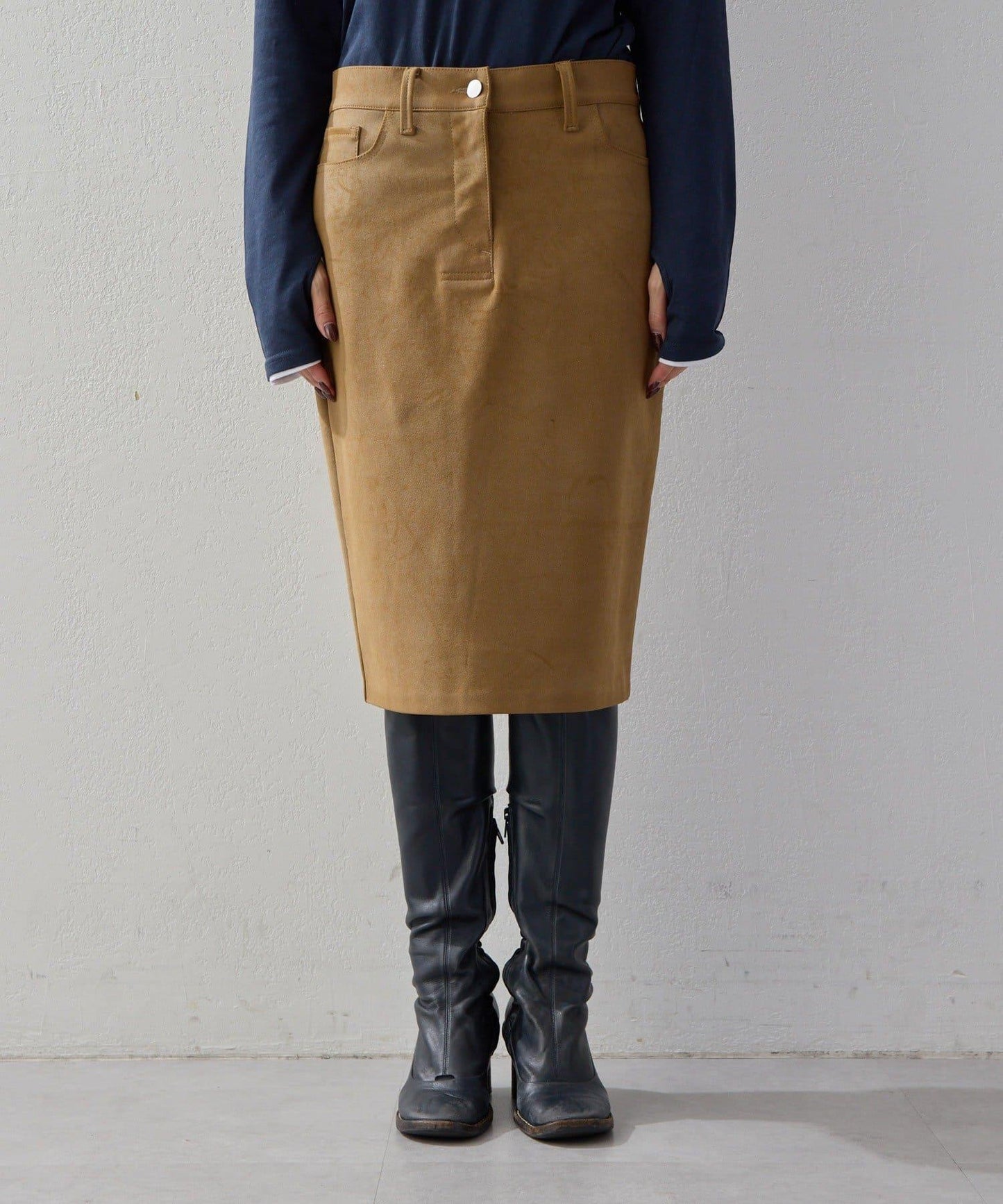 【2026AW Debut】【UNFORM】仿麂皮半身裙