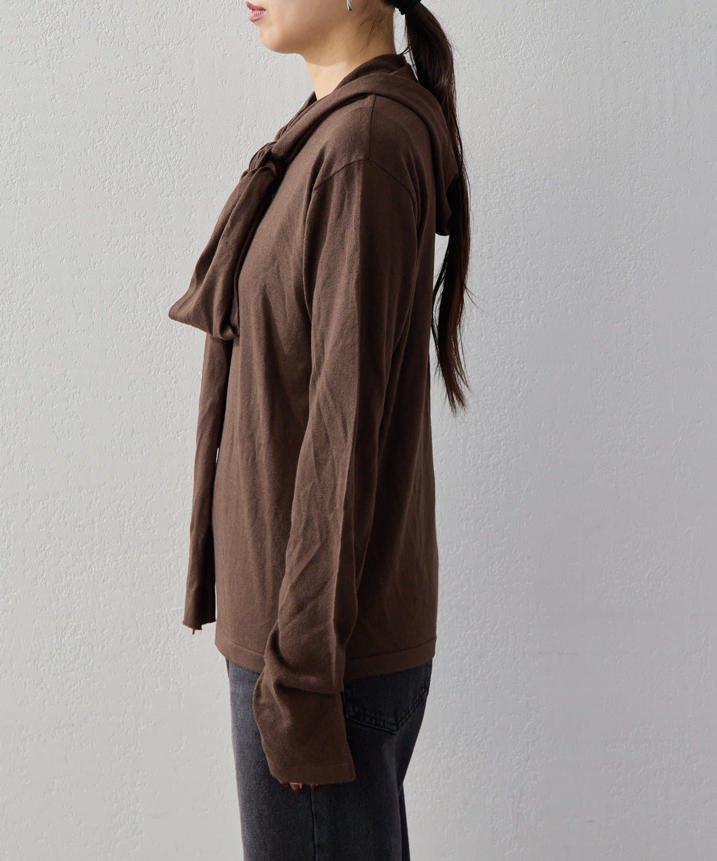 2026AW Debut UNFORM 羊絨混紡連帽蝴蝶結針織衫