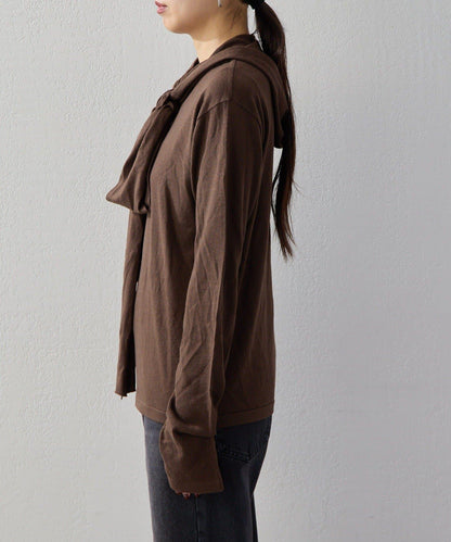 2026AW Debut UNFORM 羊絨混紡連帽蝴蝶結針織衫