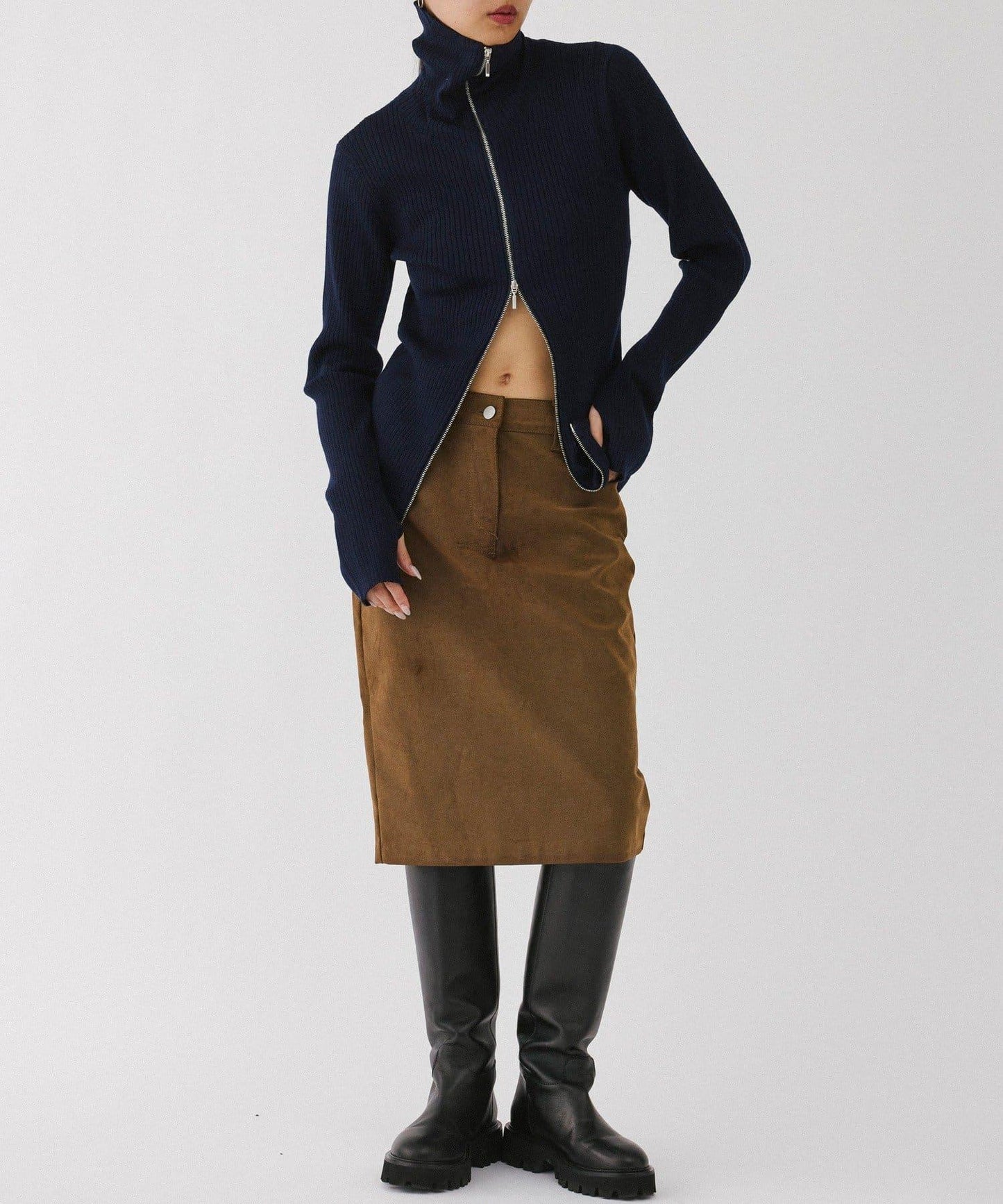 【2026AW Debut】【UNFORM】仿麂皮半身裙