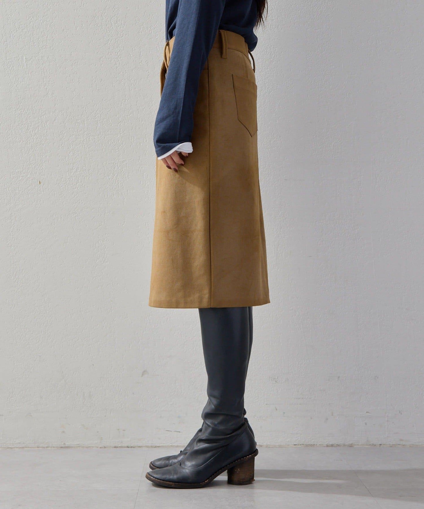 【2026AW Debut】【UNFORM】仿麂皮半身裙