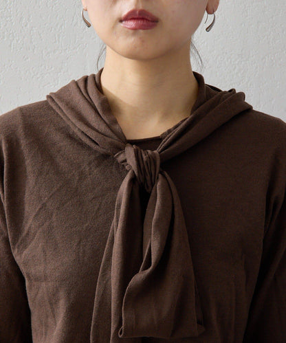 2026AW Debut UNFORM 羊絨混紡連帽蝴蝶結針織衫