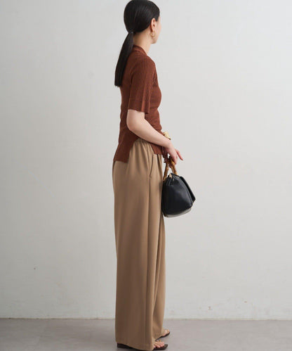 Loungedress 透視羅紋Polo針織衫