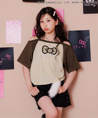 Hello Kitty 辣妹露肩風T恤
