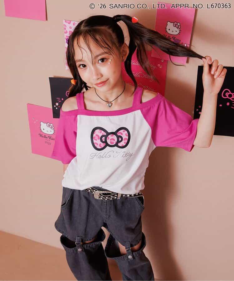 Hello Kitty 辣妹露肩風T恤
