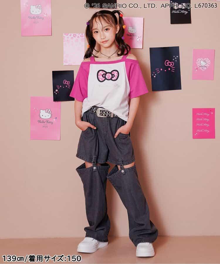 Hello Kitty 辣妹露肩風T恤
