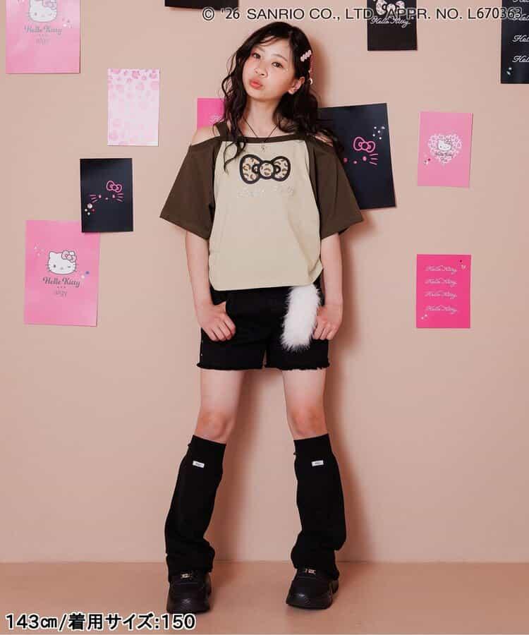 Hello Kitty 辣妹露肩風T恤