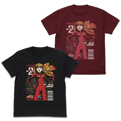 EVANGELION（新世紀福音戰士） EVA2號機飛行員 明日香 T恤 BURGUNDY XL碼