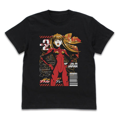 EVANGELION（新世紀福音戰士） EVA2號機飛行員 明日香 T恤/BLACK S碼