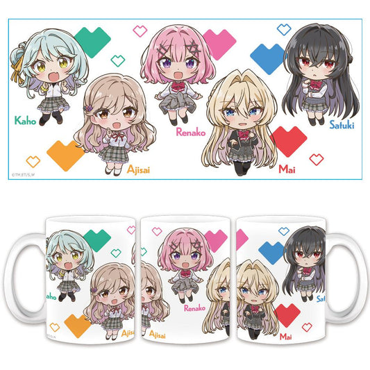 わたしが戀人になれるわけないじゃん、ムリムリ!（※ムリじゃなかった!?） れな子＆真唯＆紫陽花＆紗月＆香穂 迷你馬克杯 變形版