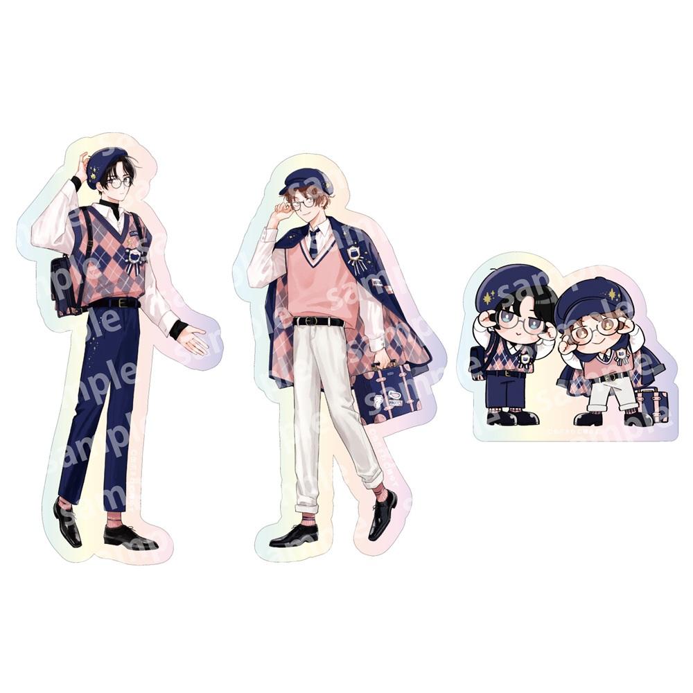 《歡迎光臨自助洗衣店》 オーロラ貼紙套裝 PINK/NAVY TRAD. CLUB ver.