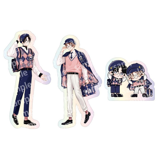 《歡迎光臨自助洗衣店》 オーロラ貼紙套裝 PINK/NAVY TRAD. CLUB ver.