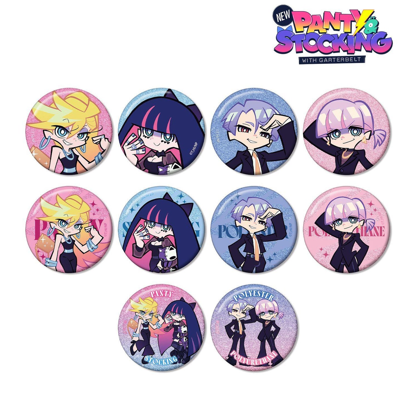 New PANTY ＆ STOCKING with GARTERBELT 描き下ろし ブラックドレスver. 閃粉徽章 BOX裝（10包入）
