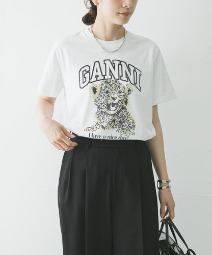 GANNI LEOPARD RELAXED T-SHIRTS