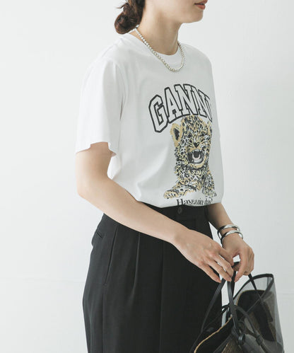 GANNI LEOPARD RELAXED T-SHIRTS