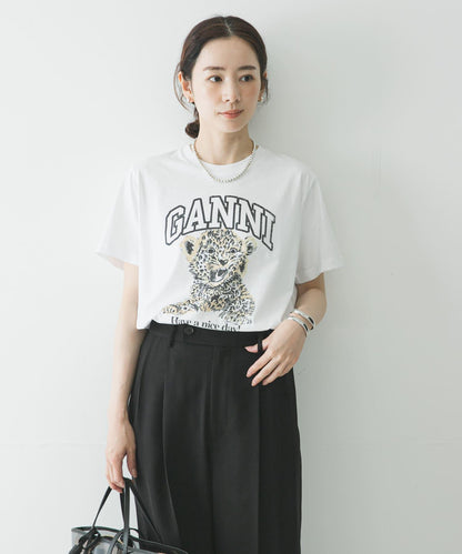 GANNI LEOPARD RELAXED T-SHIRTS