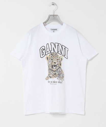 GANNI LEOPARD RELAXED T-SHIRTS