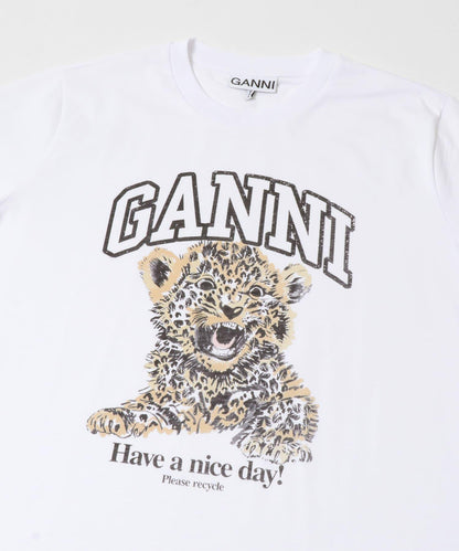 GANNI LEOPARD RELAXED T-SHIRTS