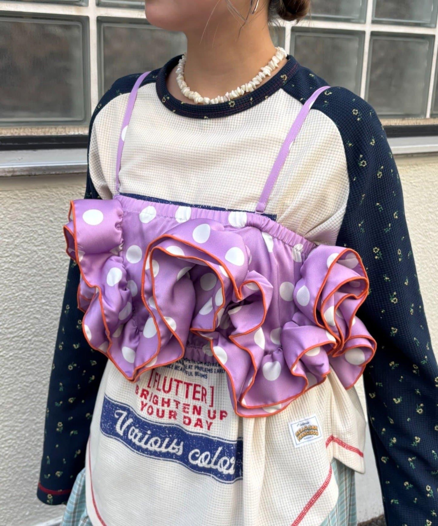 HELLO.SANFRANCISCO/ハローサンフランシスコ 波點荷葉邊抹胸