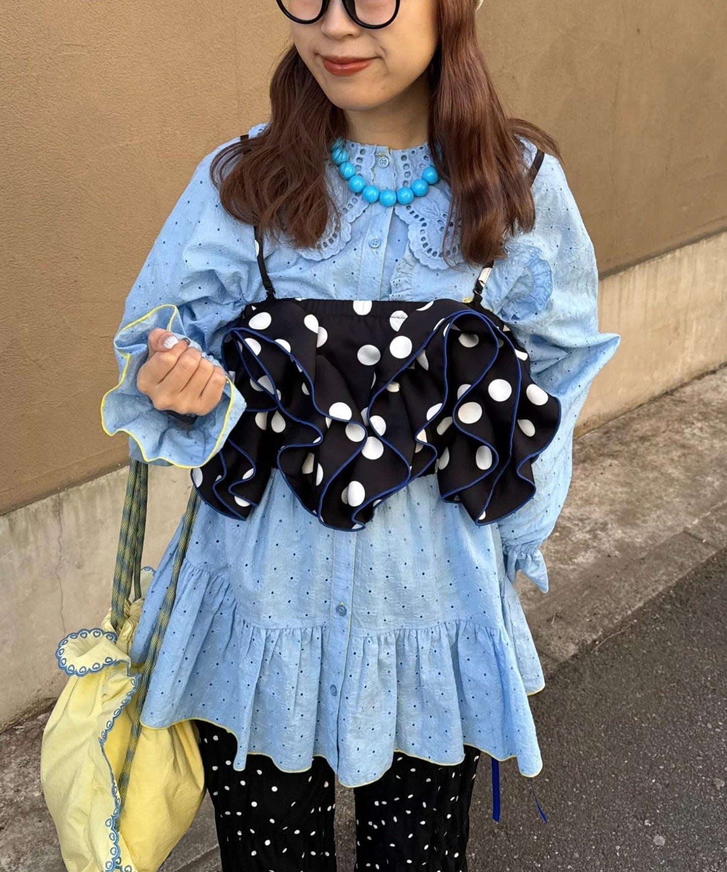 HELLO.SANFRANCISCO/ハローサンフランシスコ 波點荷葉邊抹胸