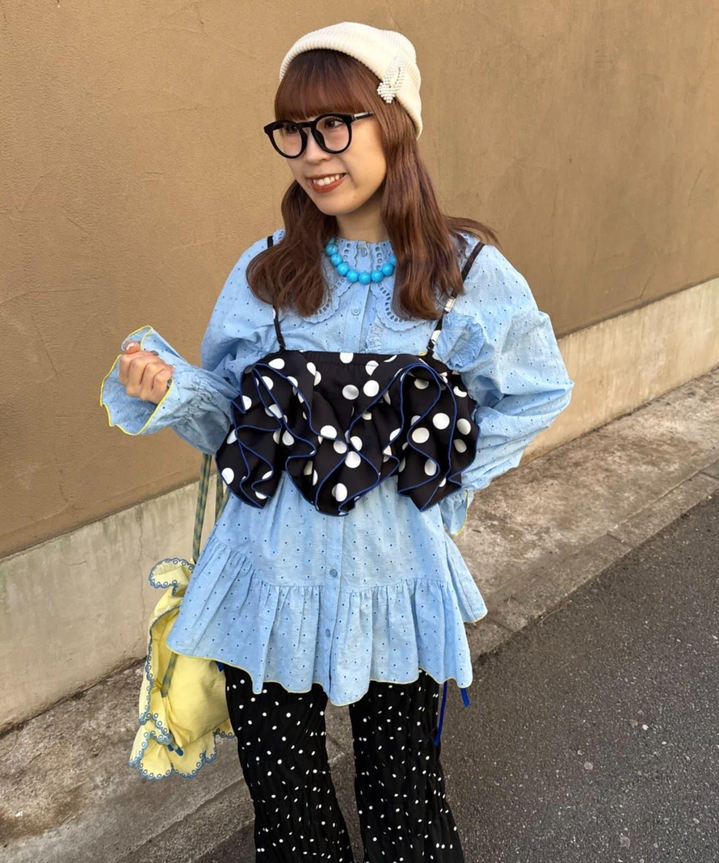 HELLO.SANFRANCISCO/ハローサンフランシスコ 波點荷葉邊抹胸