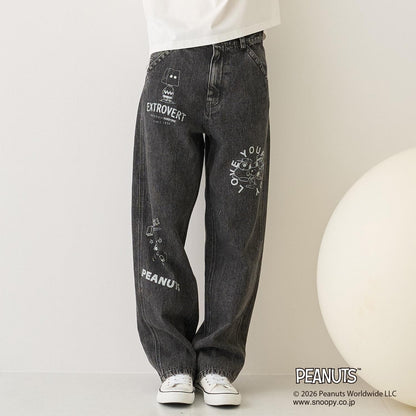《PEANUTS》圖案牛仔工裝褲