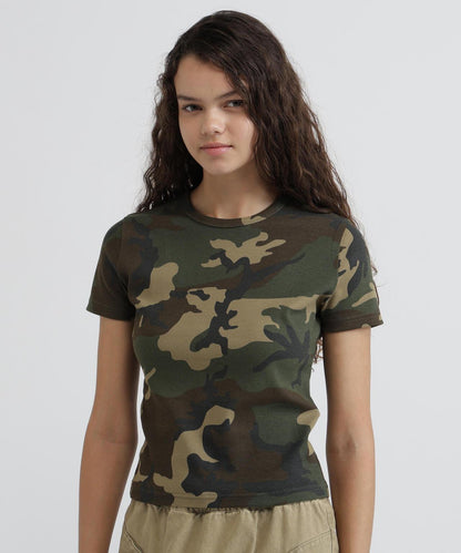 DAILY WOMAN RIB CAMO S/S CREW NECK T-SHIRT