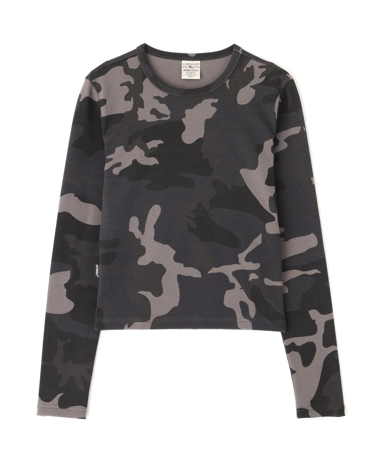 RIB CAMO L/S CREW NECK T-SHIRT