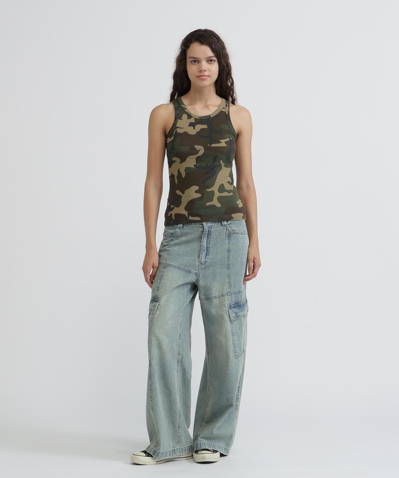 DAILY WOMAN RIB CAMO TANK TOP